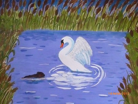 Лебедь рисунок