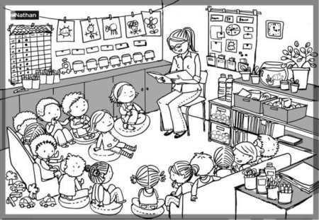 Раскраска. В детском саду