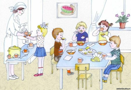 Дети обедают