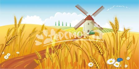 Рисование хлебное поле