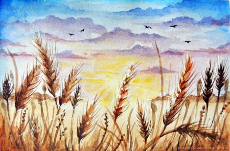 Зреет рожь над жаркой Нивой Фет рисунок