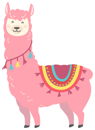 Лама на белом фоне