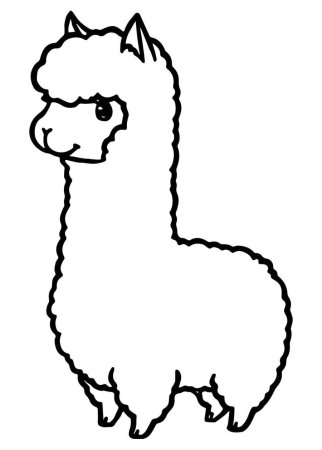 Лама шаблон для рисования