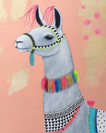 Милая лама открытка