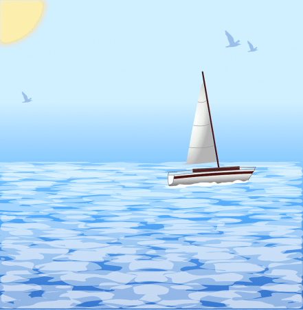 Морской фон с корабликом