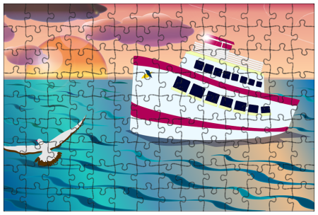 Море с корабликом детский