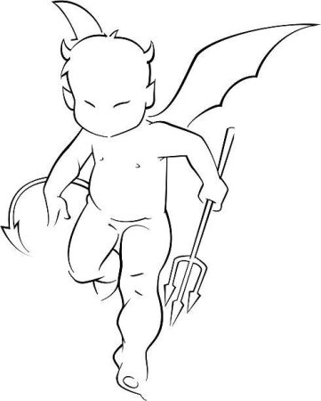 Дьяволенок для срисовки