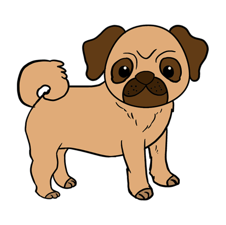 Мопс рисунок для срисовки