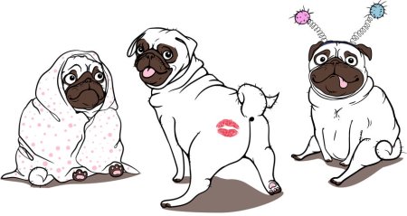 Мопсик рисунок