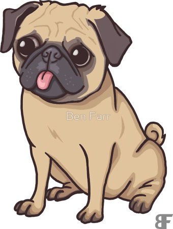 Милый мопсик мультяшный