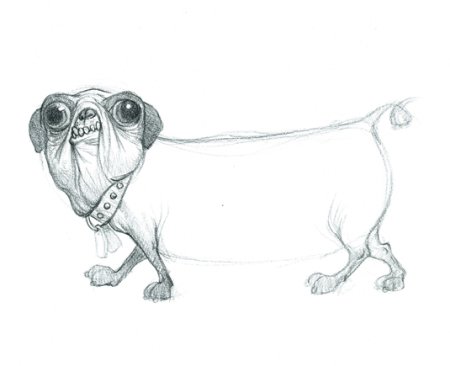 Мопс карандашом