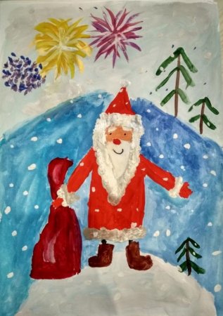 Детские рисунки Деда Мороза