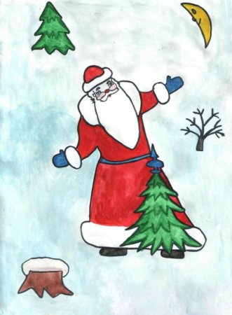 Детские рисунки Деда Мороза