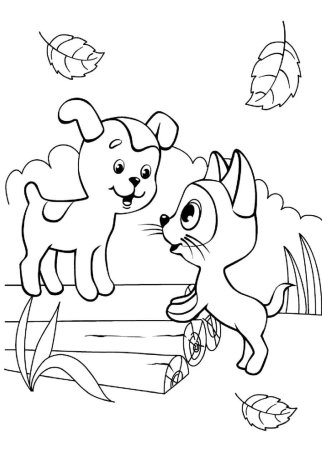 Котенок по имени Гав раскраска