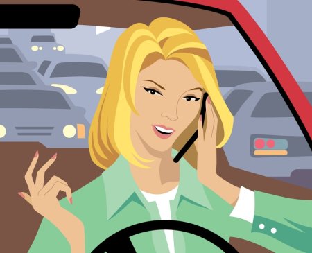 Девушка за рулем вектор