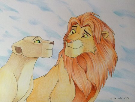 Раскраски Король Лев 2 Кову и Киара