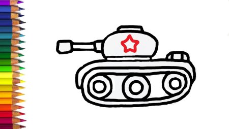 Танк рисунок для детей