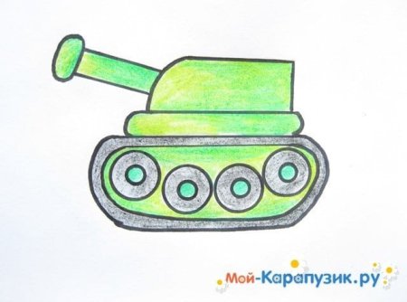 Рисование танка с ребенком