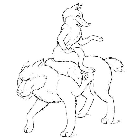 Раскраска по сказке Лисичка сестричка и серый волк