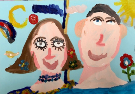 Детский рисунок мама и папа