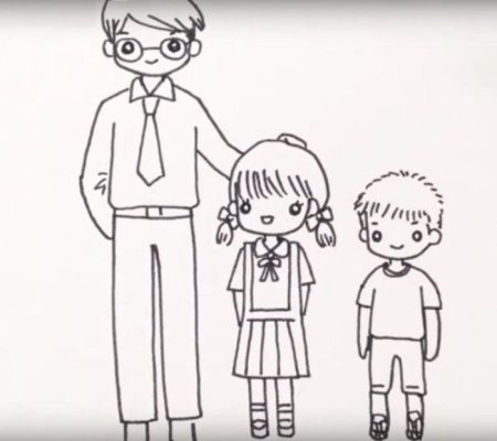 Семья папа мама сестра и я рисунок