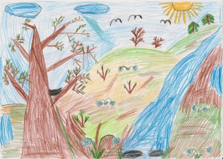 Детский рисунок природа