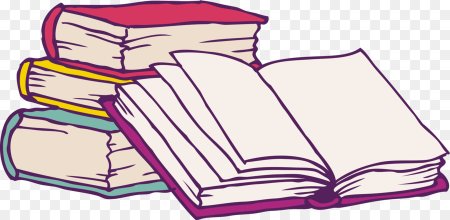 Стопка нарисованных книг на белом фоне