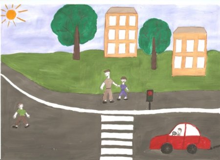 Рисунки пешехода детские