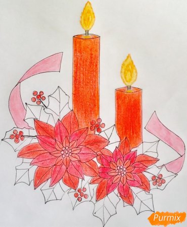 Свеча памяти рисунок