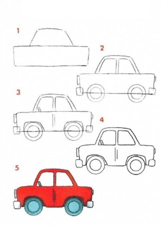 Рисунок машины карандашом