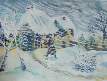 Рисование на тему метель