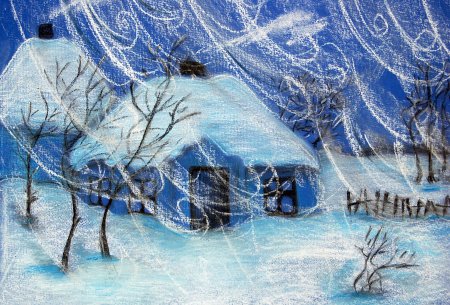 Зима с вьюгой в саду