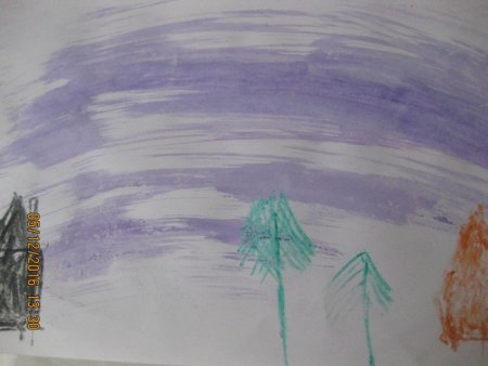 Метель цветными карандашами