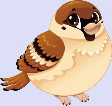 Воробей мультяшный