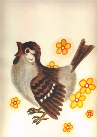 Картина Воробей для детей