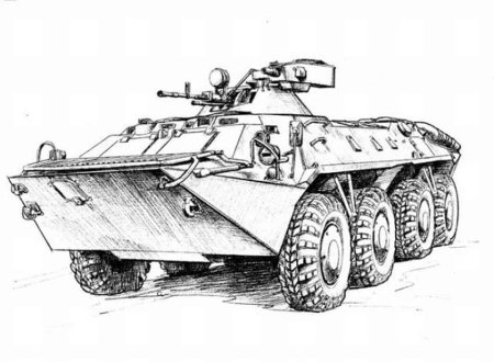 БТР-80 бронетранспортёр рисунок