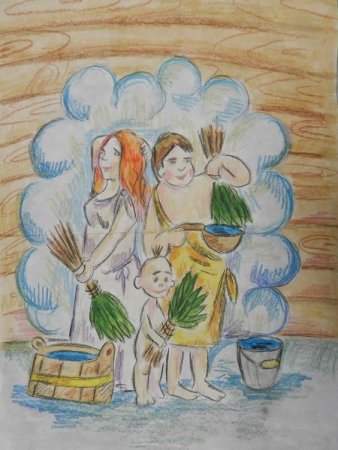 Баня рисунок