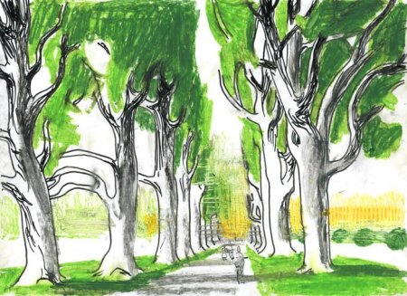 Перспектива аллея гуашью