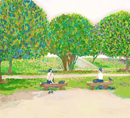 Аллея деревьев в перспективе