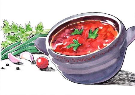 Нарисовать борщ