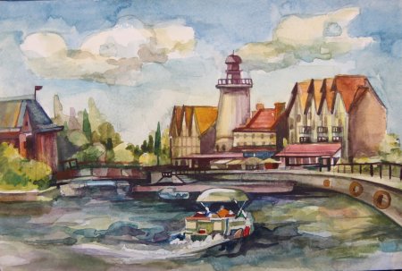 Кенигсберг Калининград акварель
