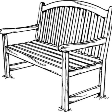 Скамейка раскраска для детей