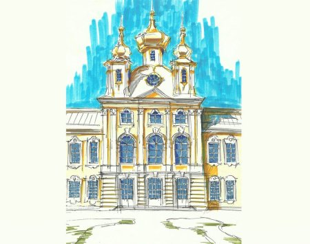 Екатерининский дворец зарисовка