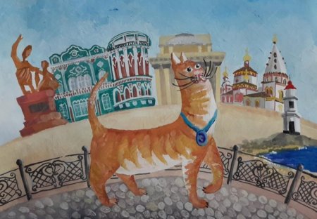 Эрмитажный кот рисунок
