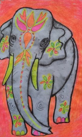 Индийский слон рисунок