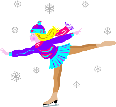 Девочка катается на коньках