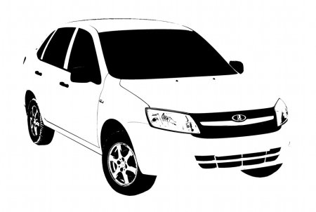 Lada Granta вектор сбоку