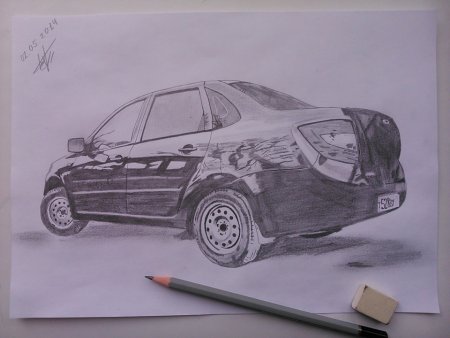 Рисунок Лада Гранта сбоку