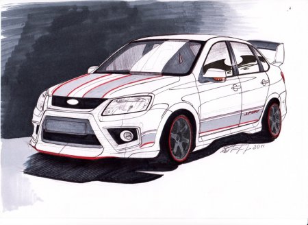 Лада Гранта лифтбек нарисовать