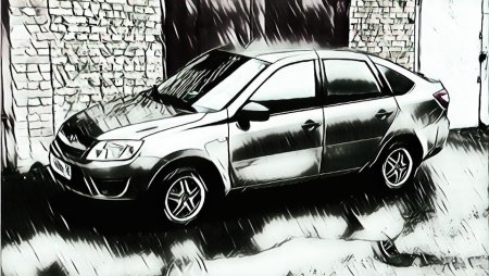 Лада Приора хэтчбек вектор